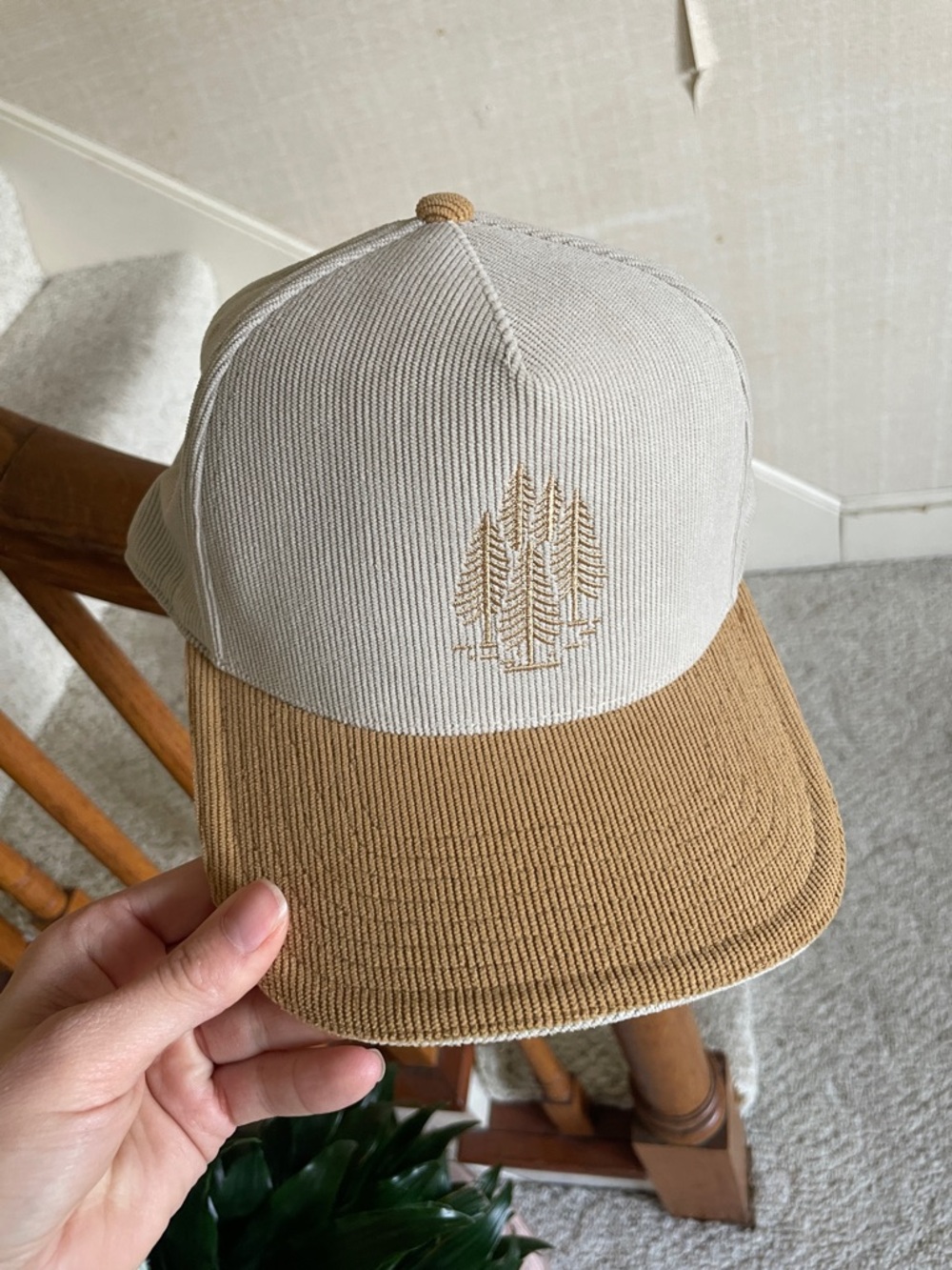 Branded Bills The Pines Curved 5 Corduroy Trucker Snapback Hat NEW - Picture 2 of 8